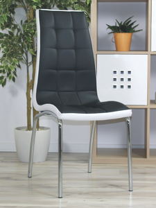 Eleganckie krzesło Corso B czarno-biała ekoskóra