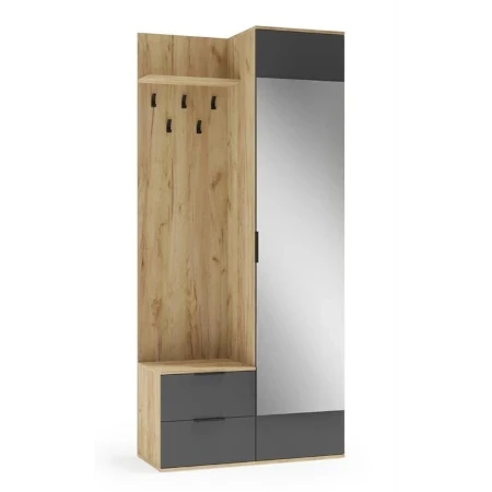 Meble do przedpokoju CORAL w kolorze dąb złoty / antracyt