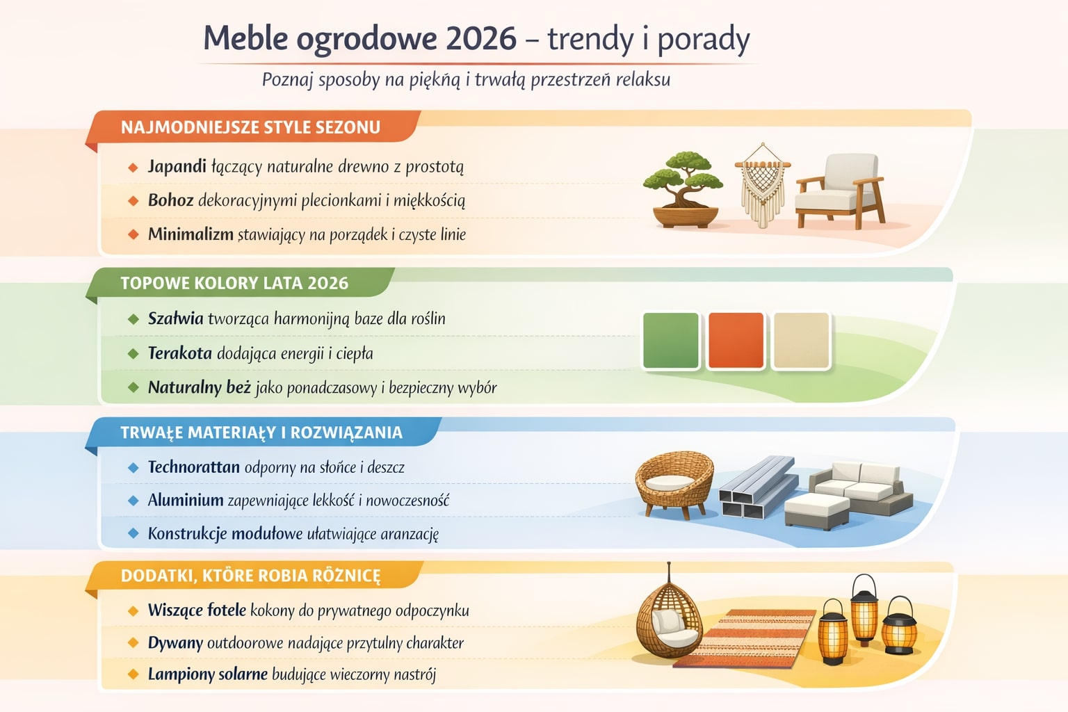 Meble ogrodowe 2026 - trendy i porady
