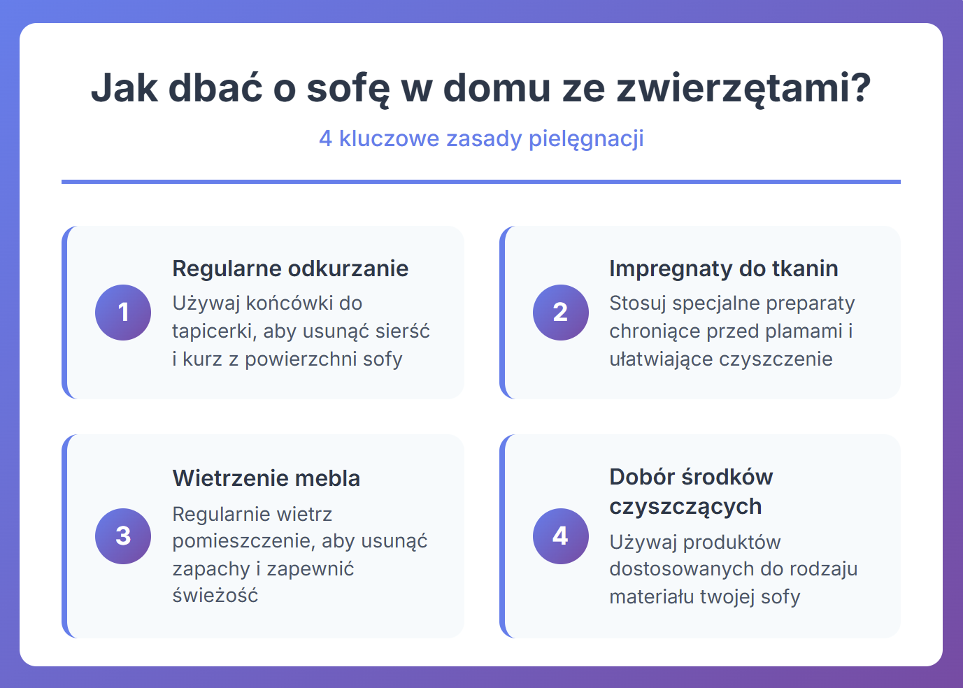 Jak dbać o sofę w domu ze zwierzętami? 4 kluczowe zasady pielęgnacji