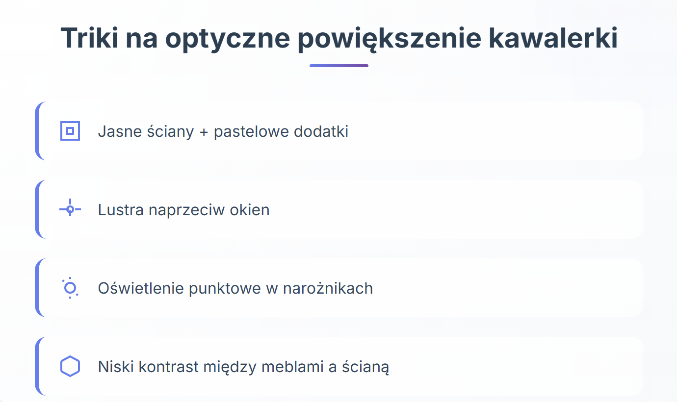 Triki na optyczne powiększenie kawalerki