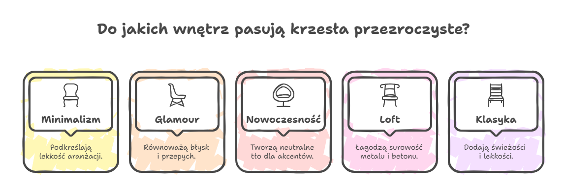 Do jakich wnętrz pasują krzesła przezroczyste?