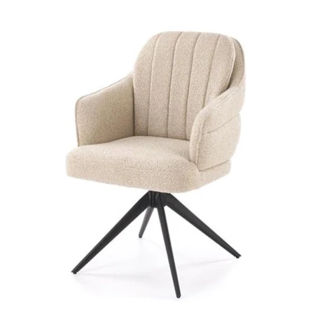 Krzesło obrotowe w tkaninie boucle K570 beżowe