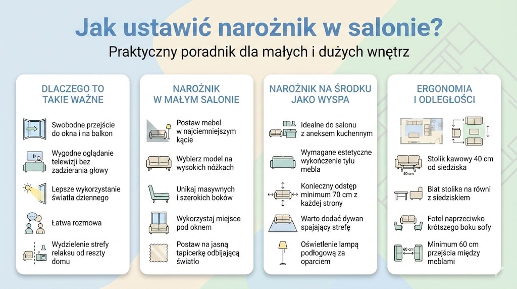 Jak ustawić narożnik w salonie?