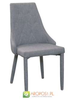Stylowe krzesło pikowane z tkaniny SOPRANO TRIX szare