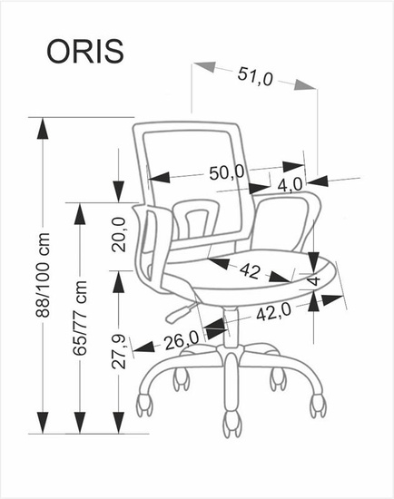 Kolorowy fotel obrotowy ORIS z tkaniny