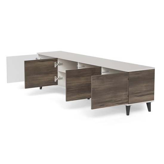 Stolik RTV RANDOM 2 RTV-3 o długości 200 cm w kolorze kaszmir / orzech / czarny