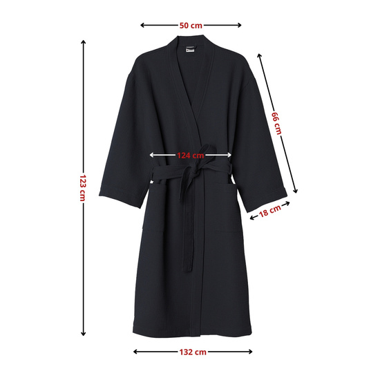 Szlafrok Gofer Bawełna Unisex Vizzy XL 04 Czarny