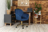 Fotel kubełkowy do biurka FABIO granatowy/złoty