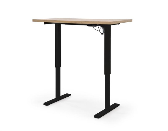 Biurko z podnoszonym blatem B54 w kolorze dąb artisan na czarnym stelażu 120 cm