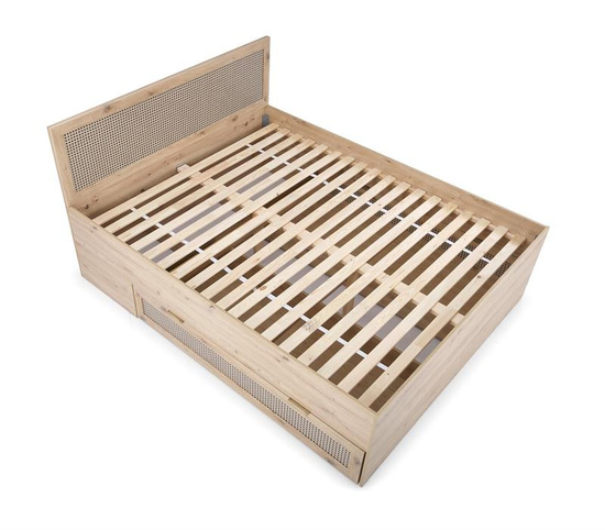 Łóżko BORNEO LOZ-160 dąb artisan/czarny