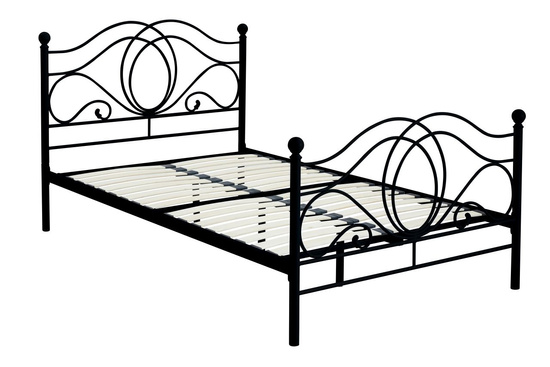 Łóżko metalowe ALICE 120 w czarnym kolorze 120x200 cm