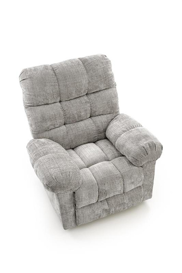 Fotel wypoczynkowy AMORE w popielatym kolorze z funkcją elektrycznego rozkładania