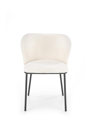 Krzesło w tkaninie boucle K518 w kolorze kremowym