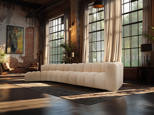 Sofa modułowa z dostawną pufą SOMA G tapicerowana P+R+S+SP