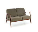 Sofa z drewnianymi podłokietnikami MILANO 2S w kolorze oliwkowym Castel 39