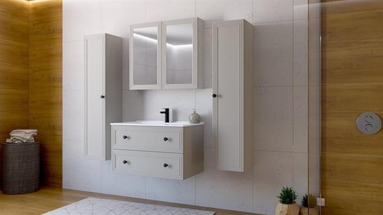 TORETO Szafka lustrzana 70x80/2D (MDF ramiak) cashmere 