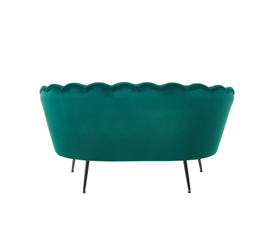 Sofa VIDAL w zielonym welurze na czarnych nóżkach
