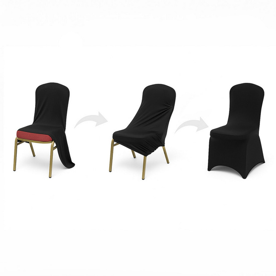 Pokrowiec 45 x 97 Na Krzesło Bankietowe Philip Czarny