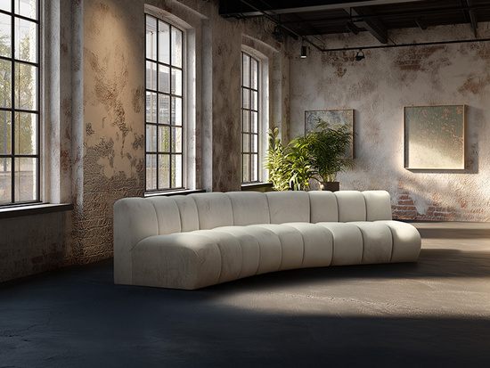 Sofa modułowa zaokrąglona SOMA E tapicerowana S+S+R