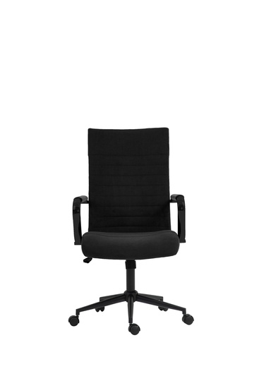 Welurowy fotel biurowy DORIAN na czarnym stelażu