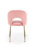 Krzesło K385 w kolorze jasnoróżowym ze złotą podstawą
