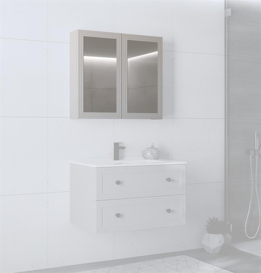 TORETO Szafka lustrzana 70x80/2D (MDF ramiak) cashmere 