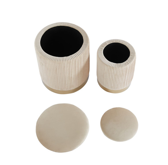 Zestaw dwóch puf DUOBOX w kolorze beżowym