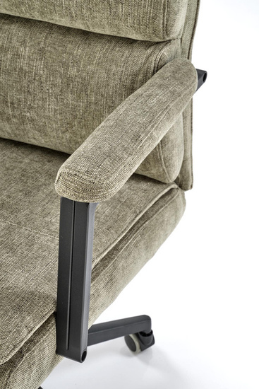 Fotel biurowy z welurową tapicerką ADRIANO oliwkowy 