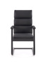 Krzesło konferencyjne na płozach ADRIANO SKID czarna ekoskóra