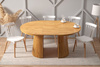Nowoczesny okrągły stół rozkładany 120 cm w kolorze dębu z dekoracyjną podstawą    