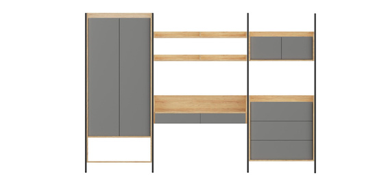 MOBIUS KOMODA 3S korpus: hikora naturalna, fronty - biel alpejska