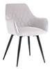 Tapicerowane krzesło z podłokietnikami CARBO | szary welur, czarne nogi