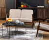 Sofa z drewnianymi podłokietnikami MILANO 2S w kolorze beżowym Castel 15