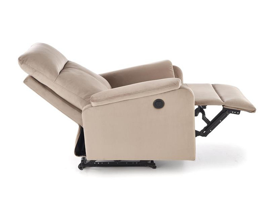 Fotel wypoczynkowy CROCUS beżowy z funkcją elektrycznego rozkładania