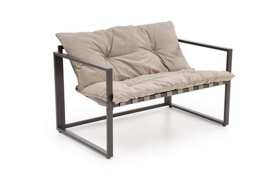 Zestaw ogrodowy SHARK w kolorze ciemny brąz / cappuccino – sofa, dwa fotele i ława