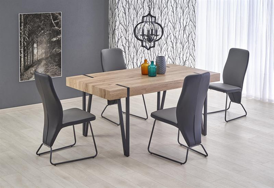 Stół w stylu loft YOHANN dąb san remo / czarny 