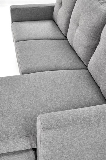 Sofa z podnóżkiem GERSON szara tkanina