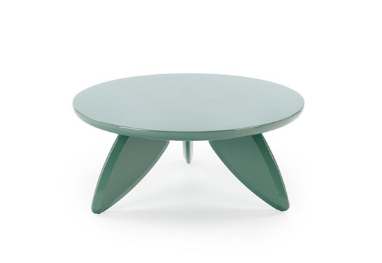 Designerska ława SORAYA 2 w kolorze jasnoniebieskim z lakierowanym blatem