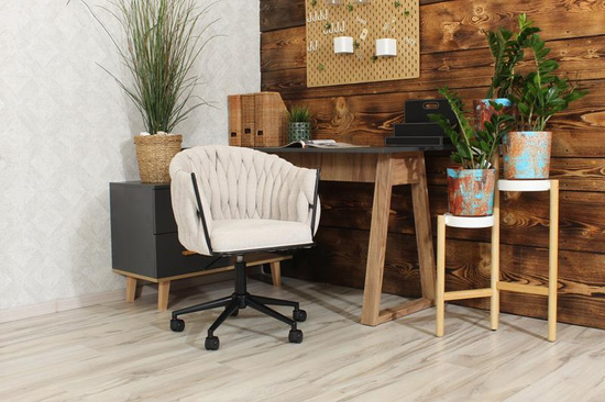 Designerski fotel obrotowy ROSA beżowy