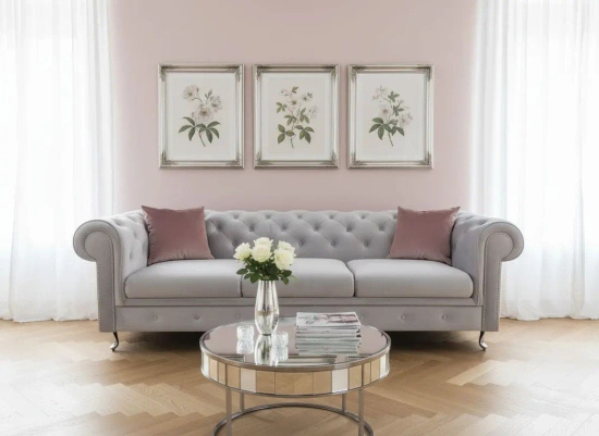 Pikowana sofa ROARK Chesterfield 3-osobowa