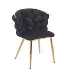 Krzesło ze splotem na oparciu MIRELLA GOLD w czarnym kolorze