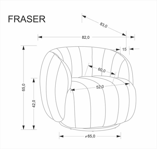 Fotel wypoczynkowy FRASER w kolorze kremowym