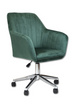 Fotel kubełkowy do biurka  FABIO zielony/chrom