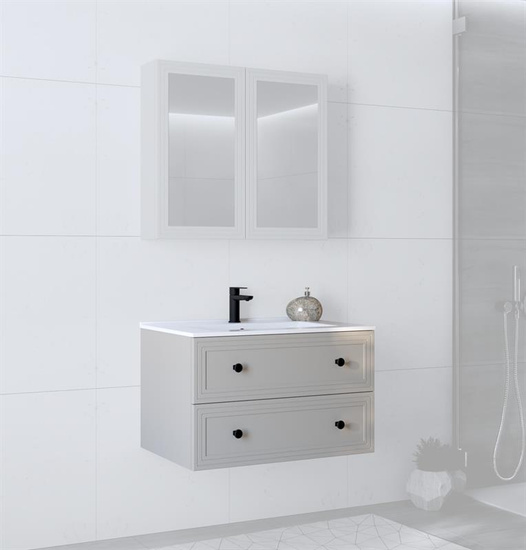 TORETO Szafka pod umywalkę 80/2S (MDF ramiak) cashmere 