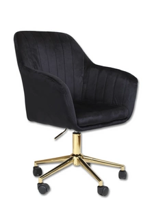 Fotel kubełkowy do biurka FABIO czarny/złoty