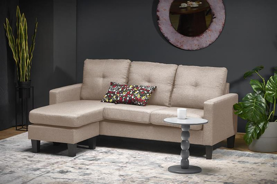 Sofa z podnóżkiem GERSON beżowa tkanina