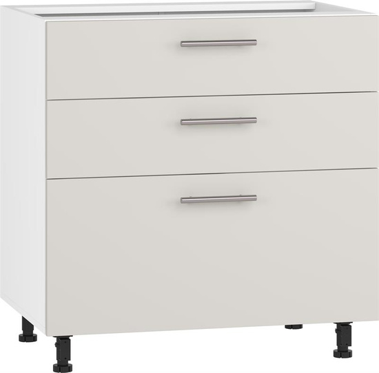 Szafka dolna VENTO D3S-80/82 w eleganckim kolorze kaszmir z trzema pojemnymi szufladami i mechanizmem Hettich