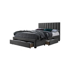 Łóżko GRACE 140 w popielatej tkaninie velvet