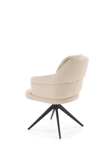 Krzesło obrotowe w tkaninie boucle K570 beżowe